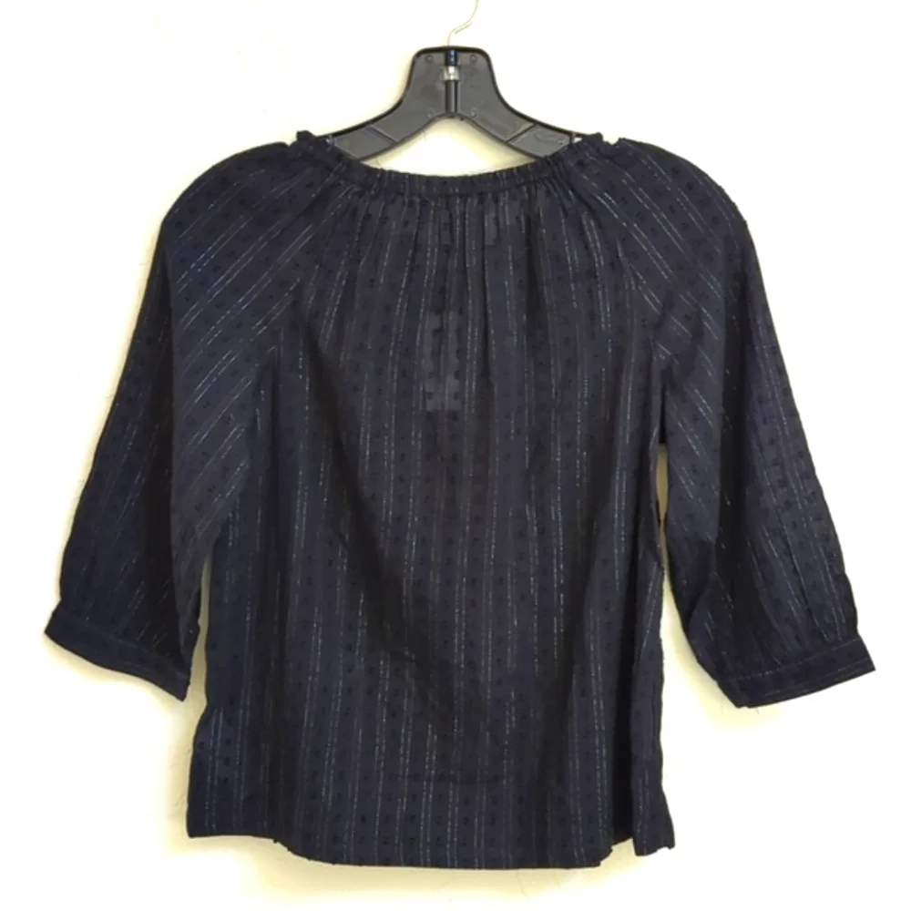 3/$20🌟 Old Navy Girl's Black Metallic Clip Dot Blouse Size Large 10-12